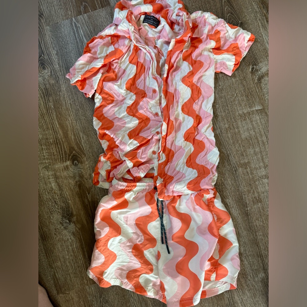 Men’s 2-Piece Swimsuit and Button Up